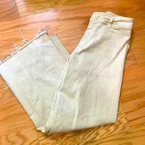 Jeans, crop, wide leg, high rise